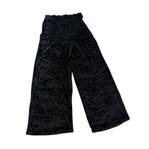 Vintage Jumping Joy Crushed Velour Wide Leg Pants-Black- Size Med.